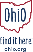 Ohio Find It Here Red Blue Logo
